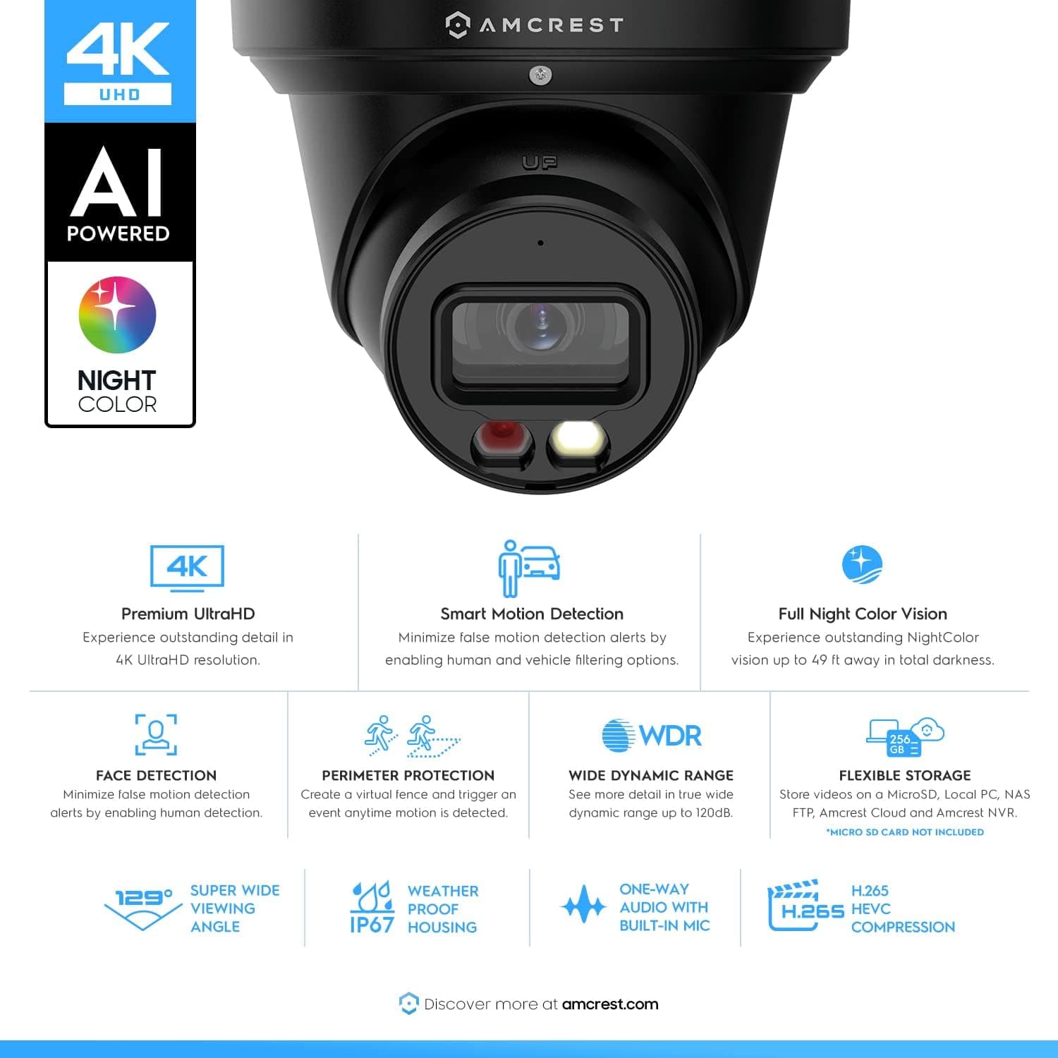 Amcrest 4K Turret PoE AI IP Camera