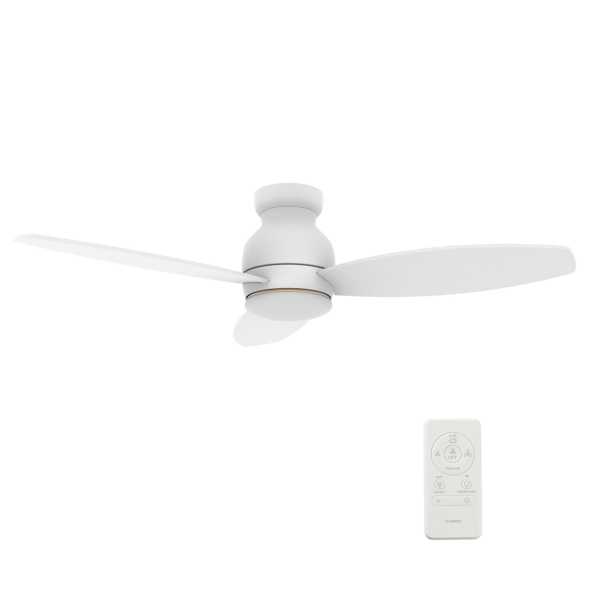 Carro Trento 52 inch 3-Blade Flush Mount Smart Ceiling Fan