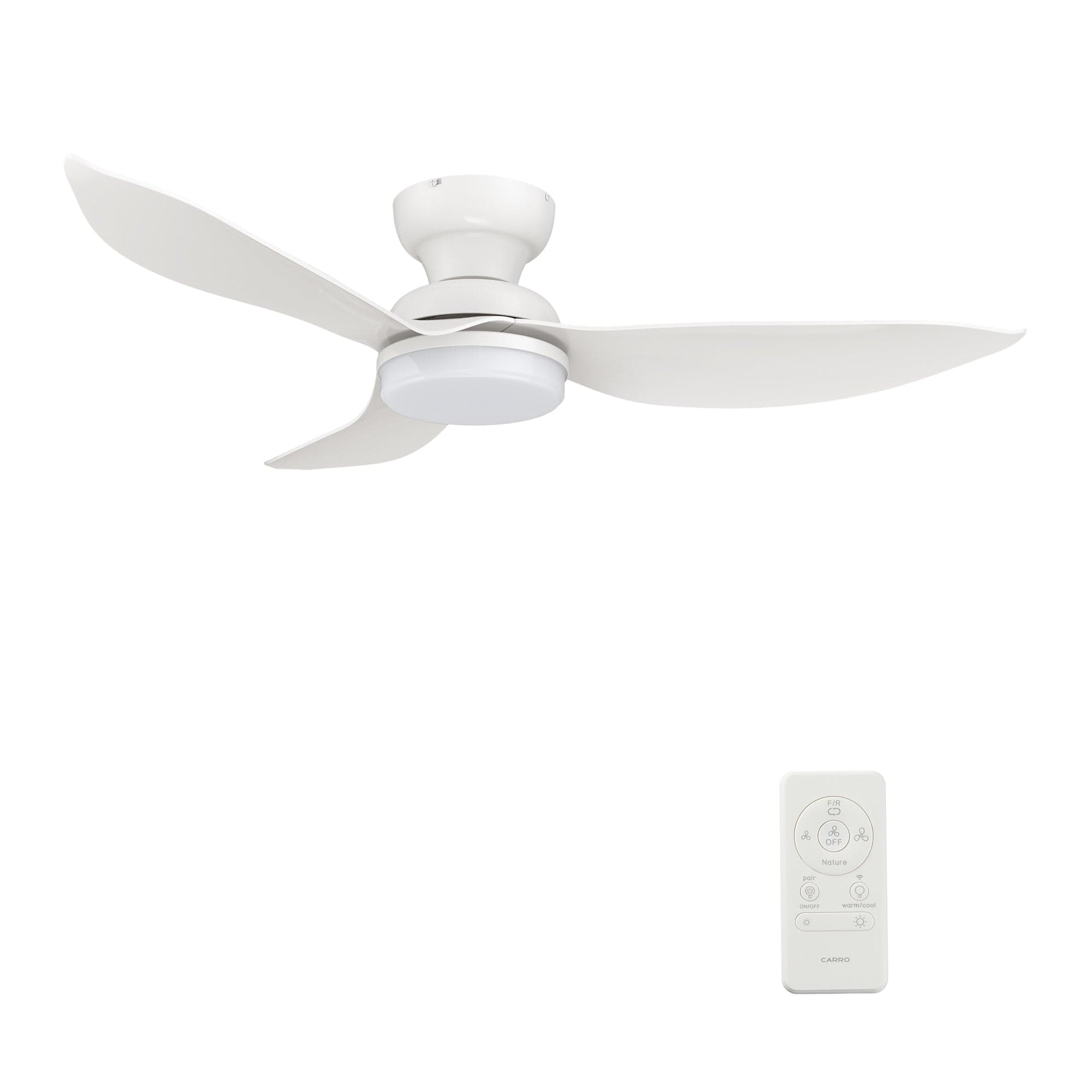 Carro Upton 45 inch 3-Blade Flush Mount Smart Ceiling Fan