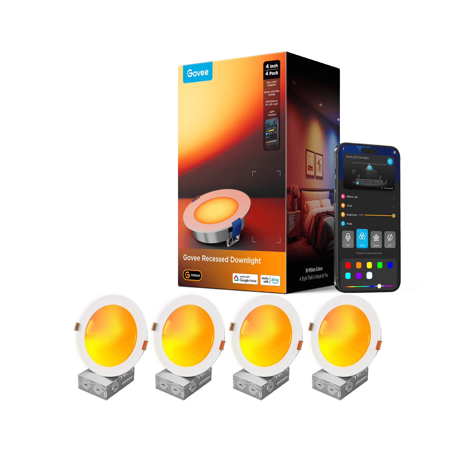 Govee 4-Inch Smart Recessed Downlights
