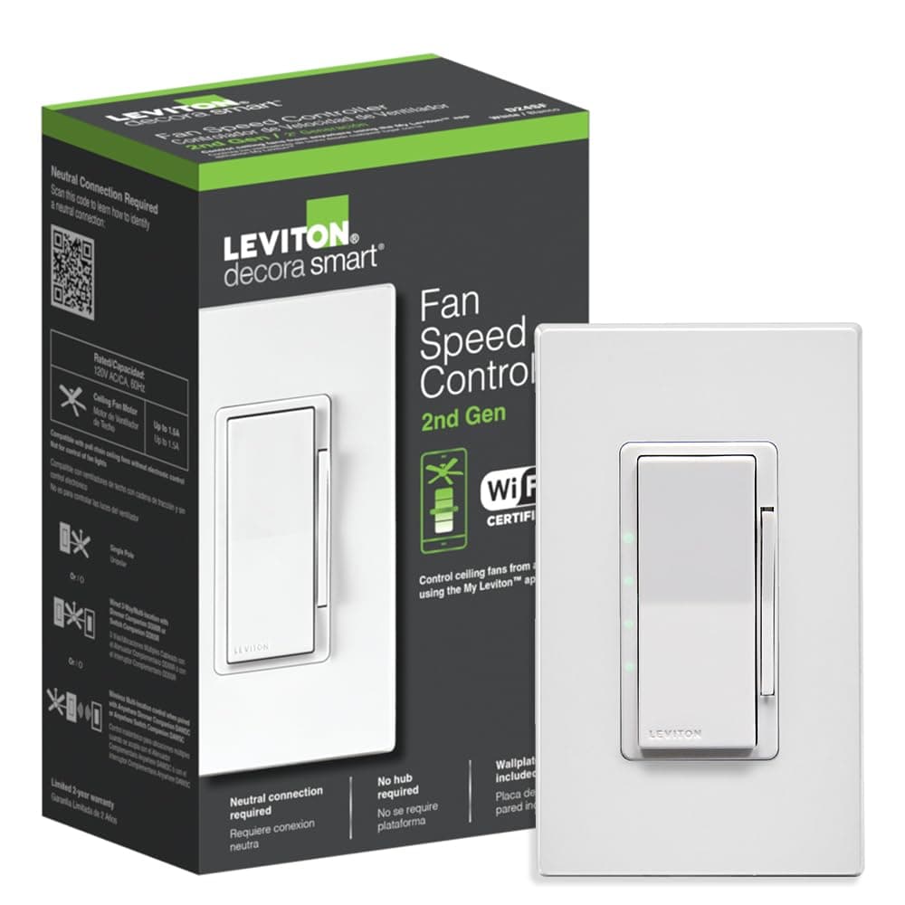 Leviton Decora Smart Wi-Fi Fan Speed Controller (D24SF)