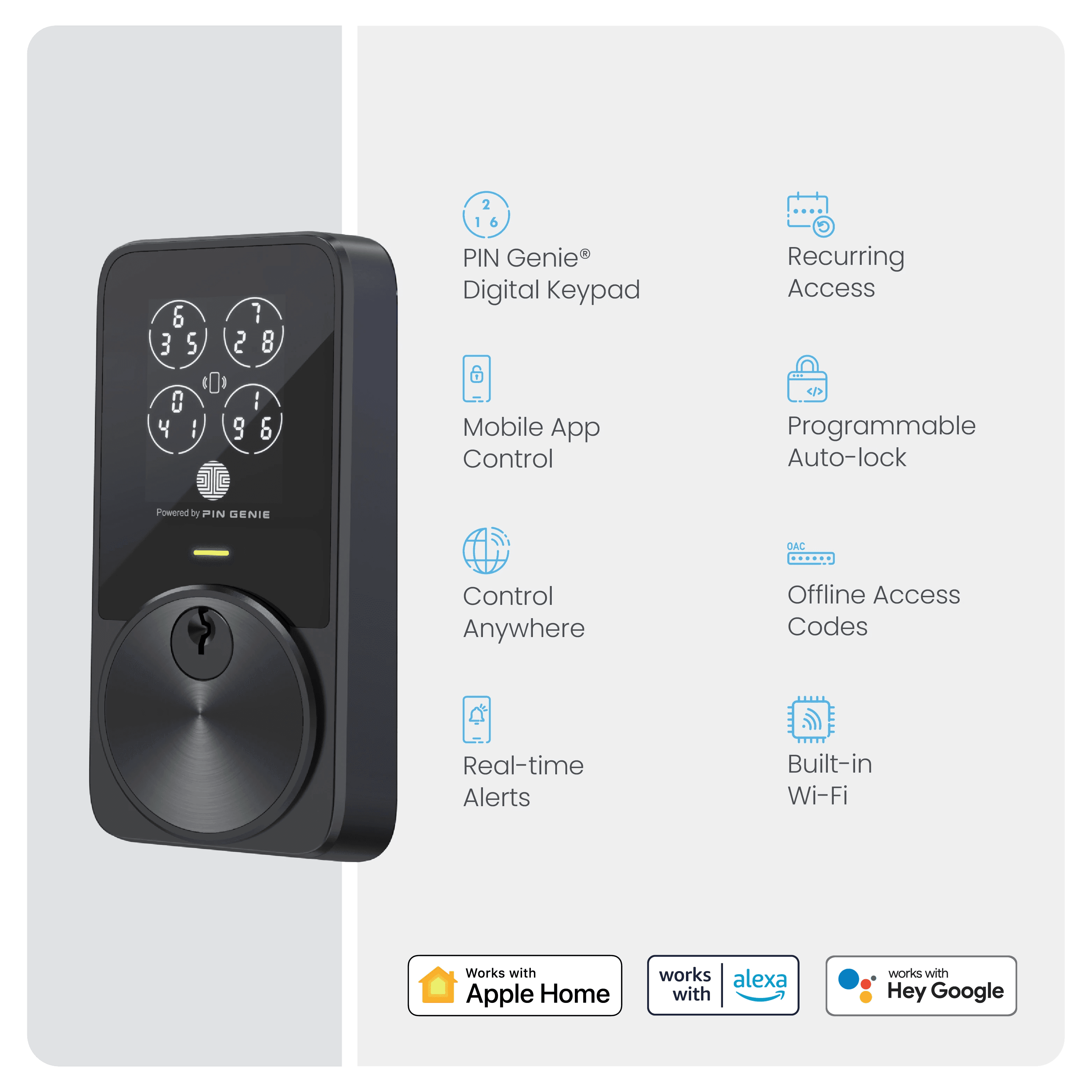 PIN Genie Pro Zeno Series Keypad Deadbolt