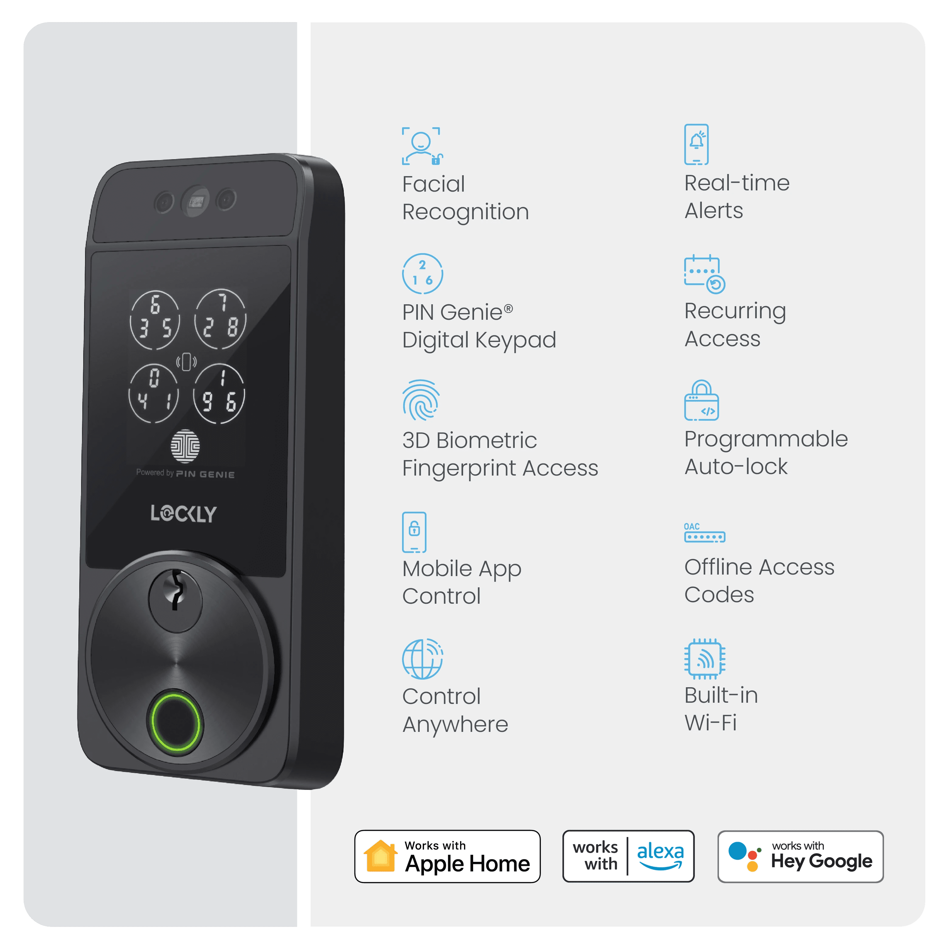 Lockly Visage Zeno Series Facial Recognition Deadbolt