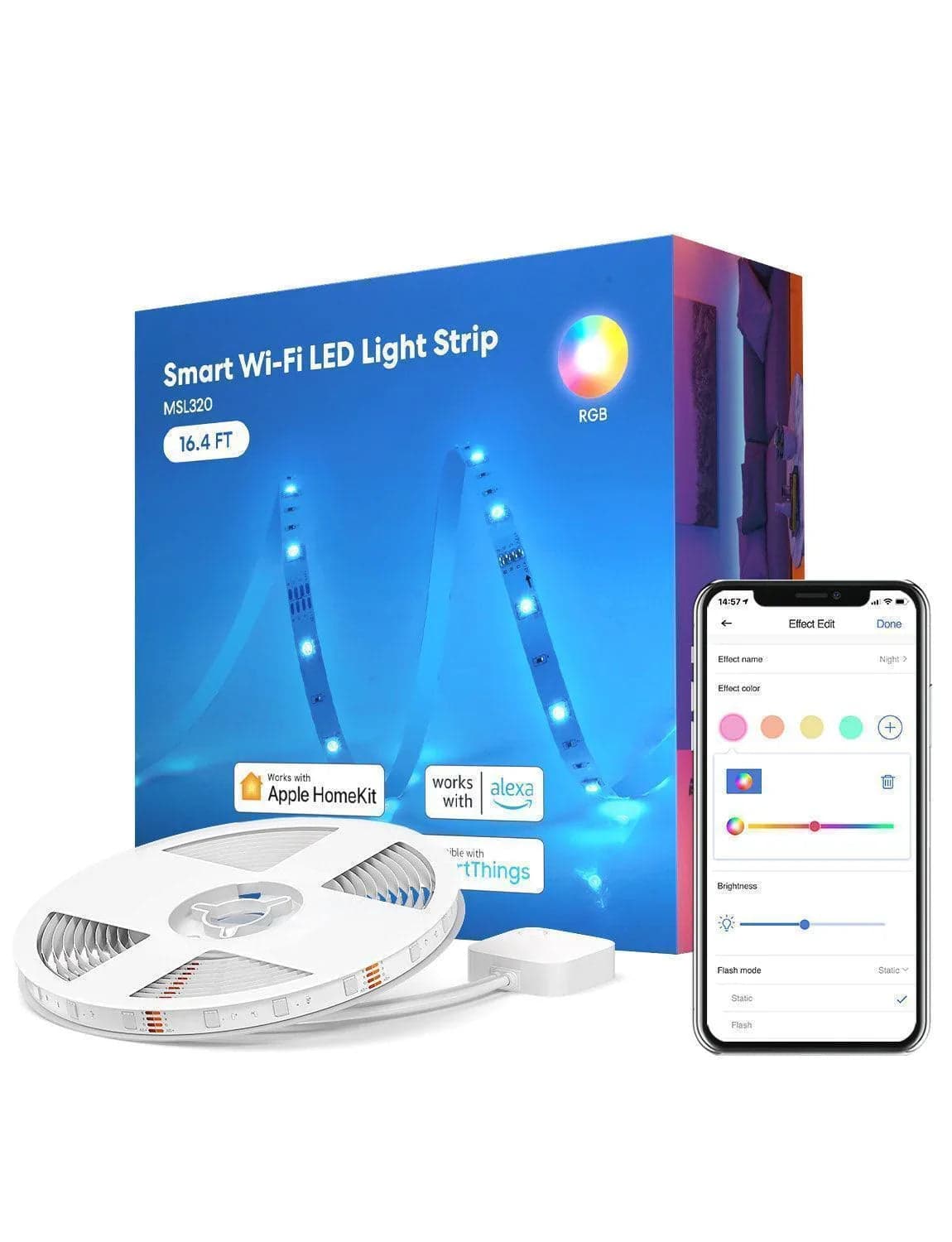 Meross 16.4ft RGB Smart LED Light Strip (MSL320)