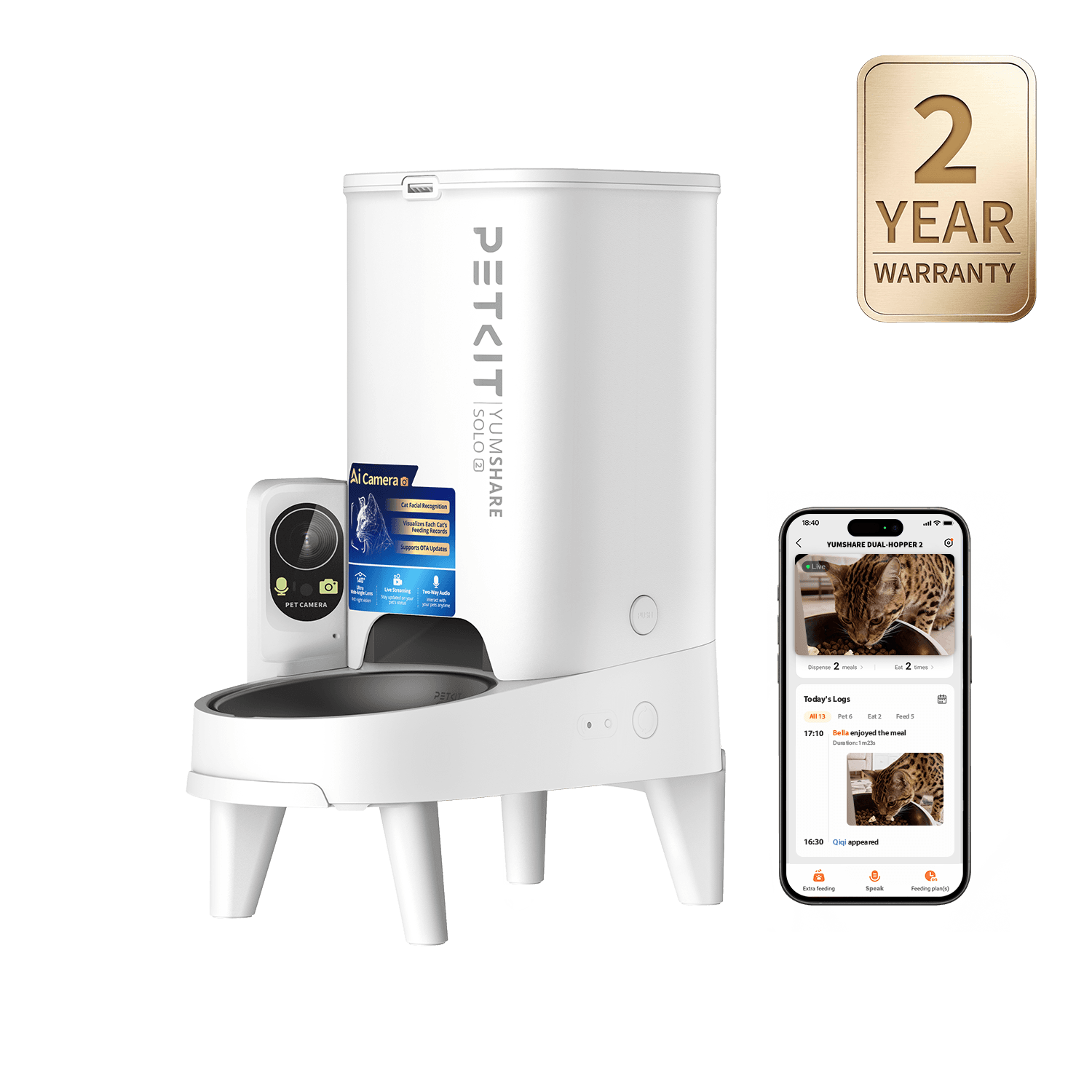Petkit YumShare Solo 2 Automatic Feeder with Camera