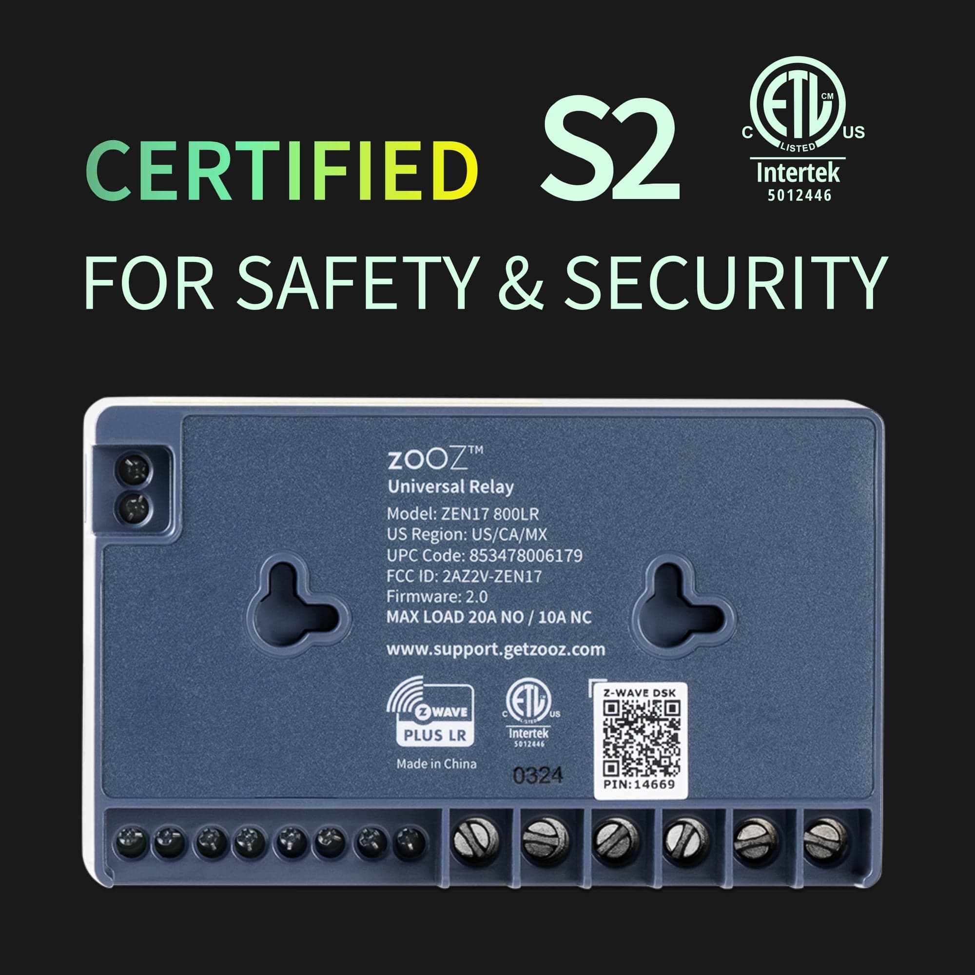 Zooz 800 Series Z-Wave Long Range Universal Relay ZEN17 800LR