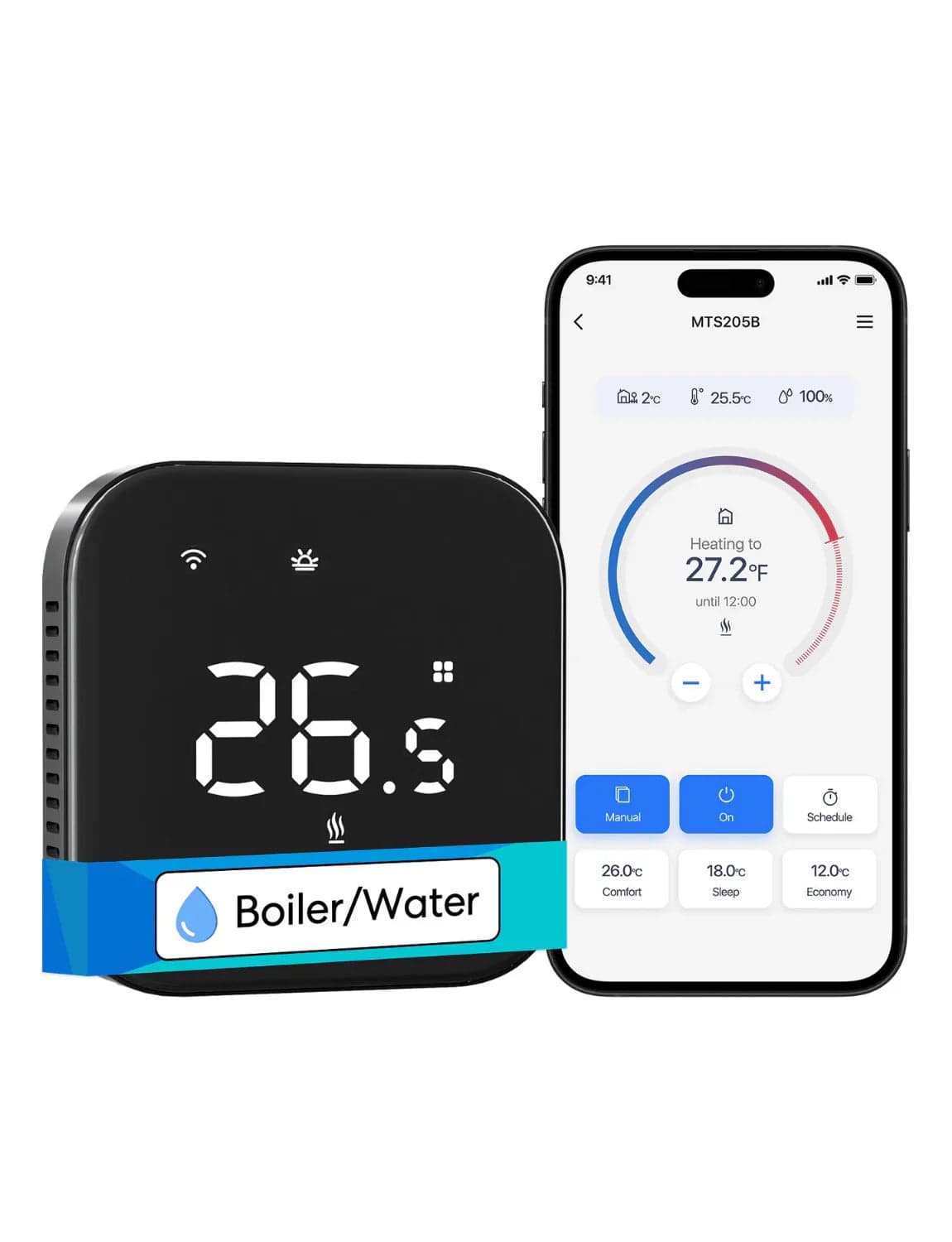 Meross Matter Smart Thermostat for Boiler/Water Heating System, MTS215BMA